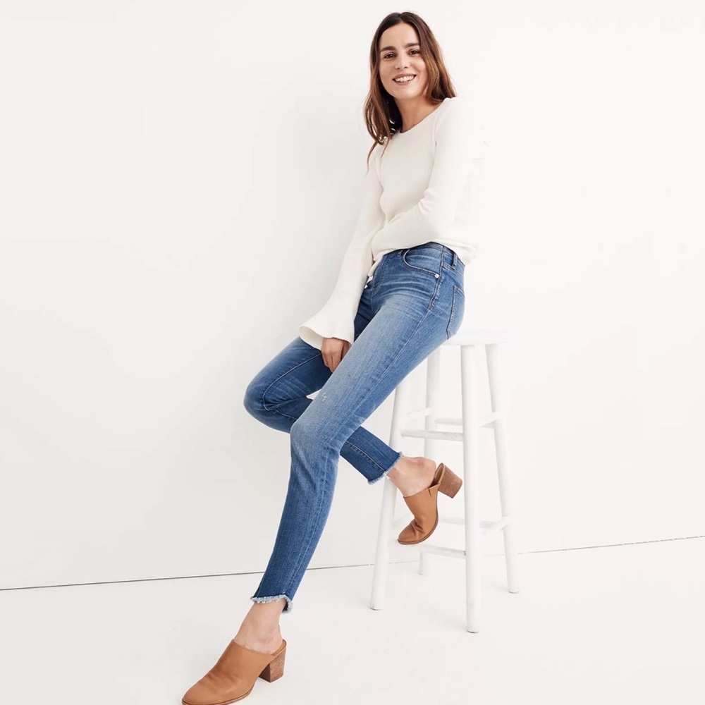 Madewell 10" High Rise Tulip Hem Skinny‎ Jeans Size 24